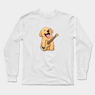 Golden Retriever Bass Player Long Sleeve T-Shirt